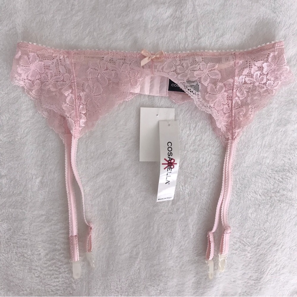 Cosabella Lucky Garter Belt - Barely Pink